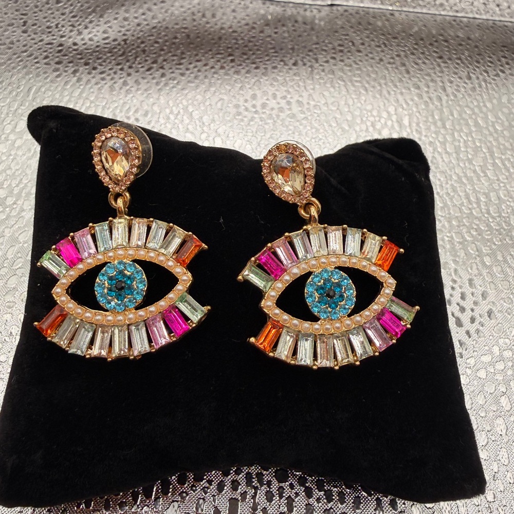Colorful Eye-Shaped Earrings
